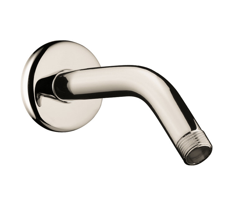 6-Inch Polished Nickel Modern Shower Arm with Flange