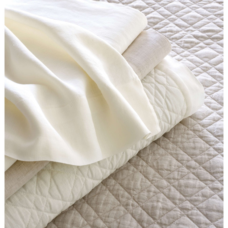 Natural Linen Twin Reversible Cotton Quilt Set