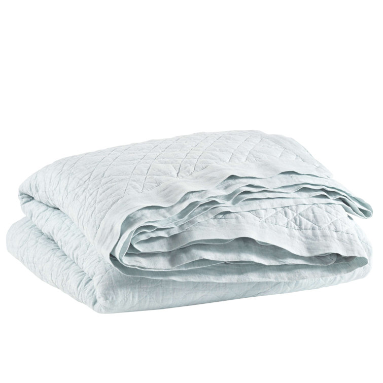 Sky Blue Twin Cotton Reversible Quilt Set