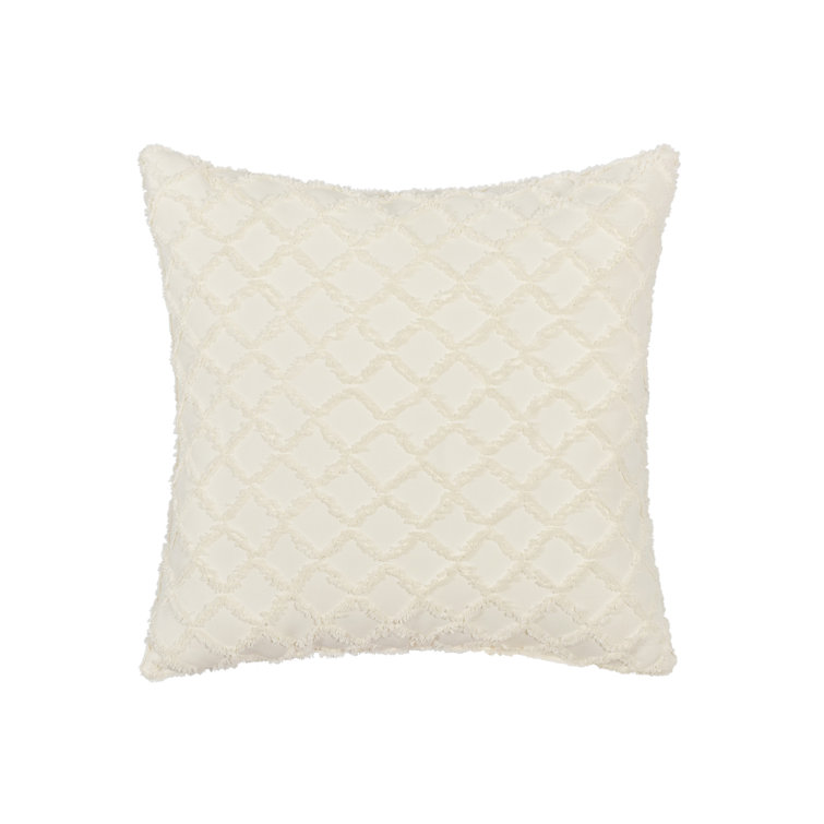 Lilith Cream 20" Square Jacquard Throw Pillow