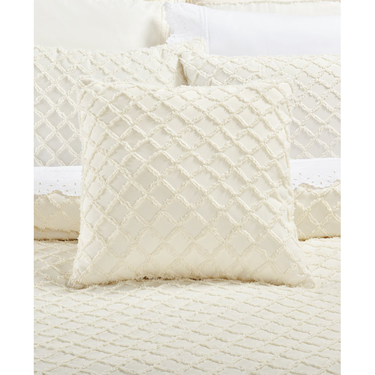 Lilith Cream 20" Square Jacquard Throw Pillow