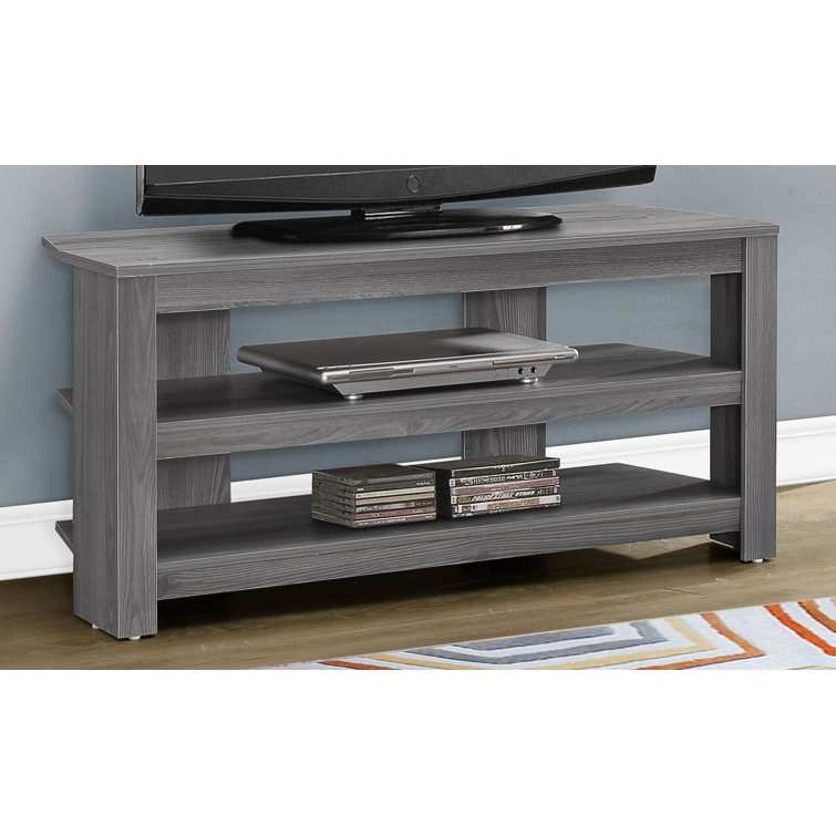 Gray Corner TV Stand with Open Shelves for 42" TVs