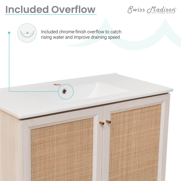 Classe 36" White Oak Freestanding Bathroom Vanity