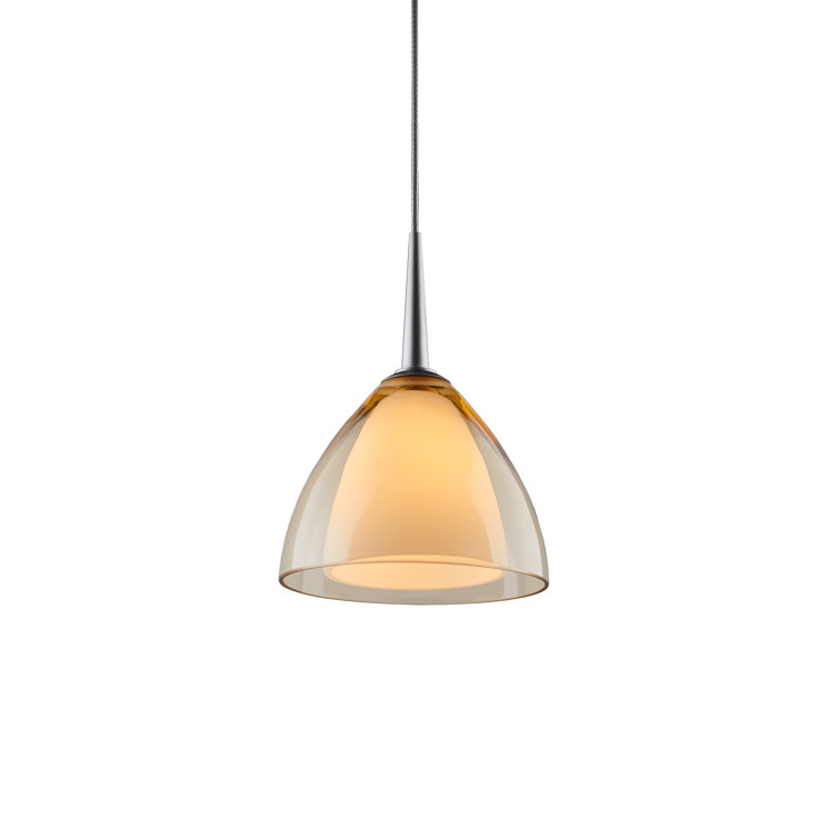 Elysian Smoky Artisan Glass 1-Light Mini Pendant in Matte Chrome
