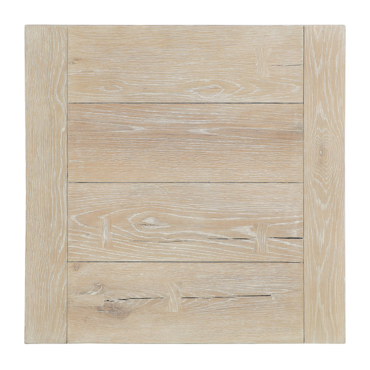 Tan Solid Oak Rectangular End Table with Shelf