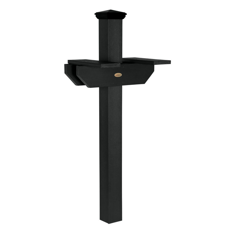 Hazelton Black Double-Sided Poly Lumber Mailbox Post