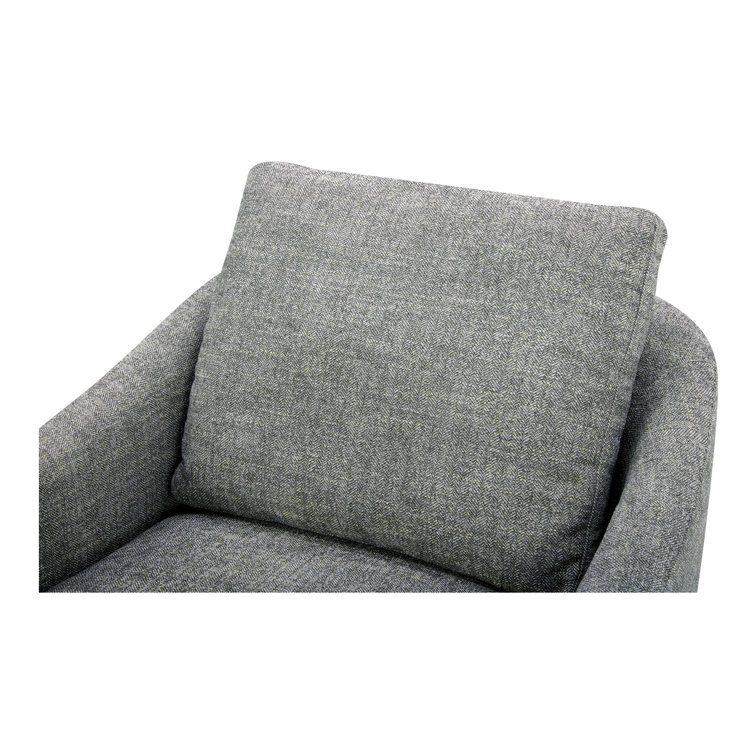 Moss Green Barrel Swivel Accent Chair with Wood Base