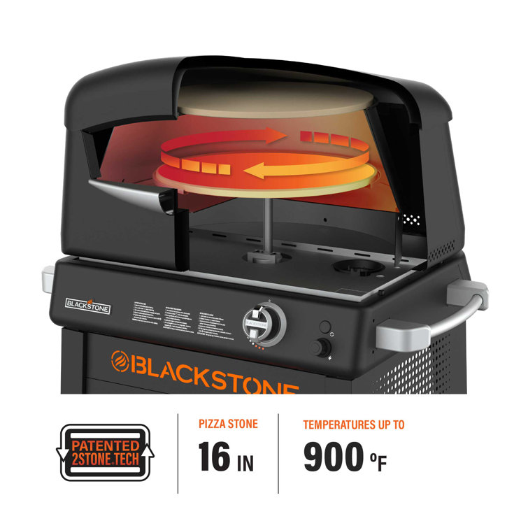 Black Outdoor Gas Pizza Oven with Stand