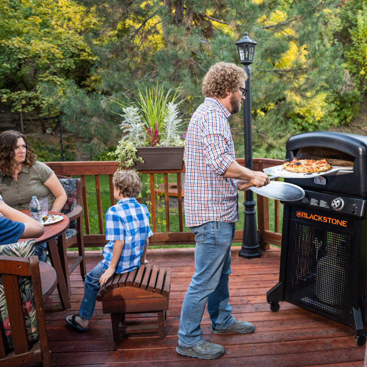 Black Outdoor Gas Pizza Oven with Stand