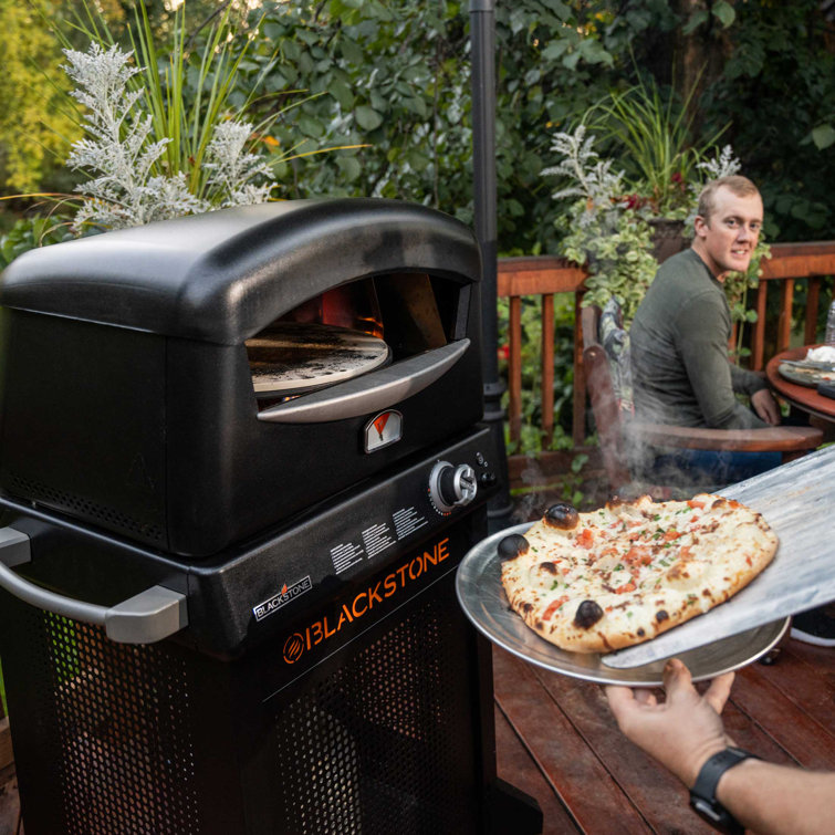 Black Outdoor Gas Pizza Oven with Stand