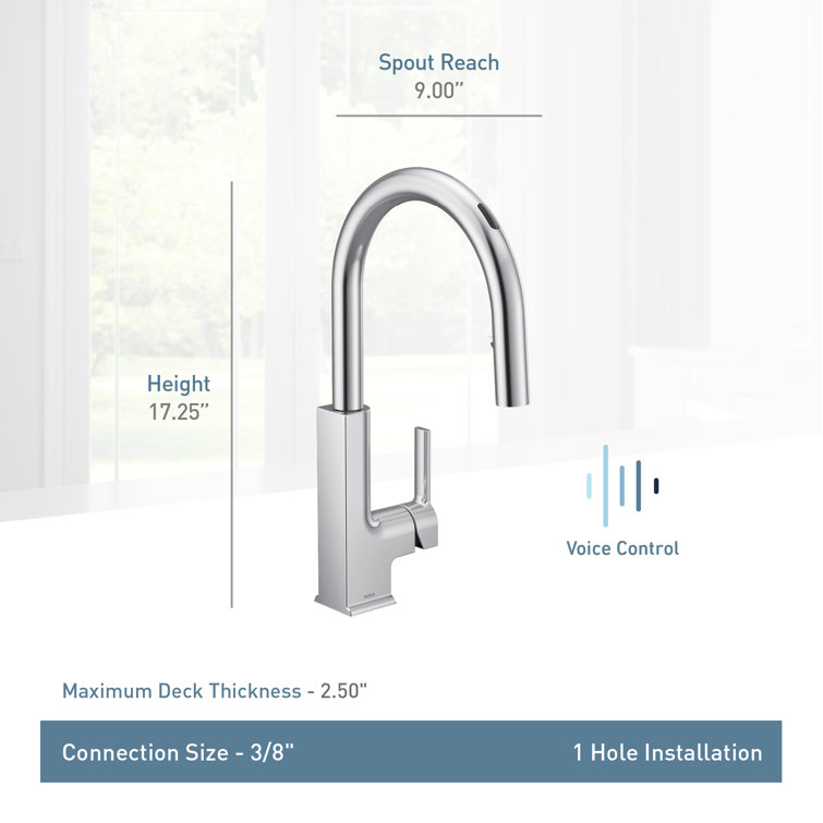 Chrome Smart Touchless Single Handle Kitchen Faucet with Pull-out Spray