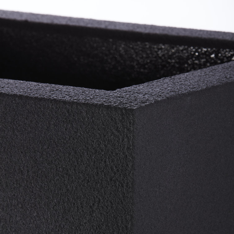Black Tall Rectangular Weather Resistant Planter