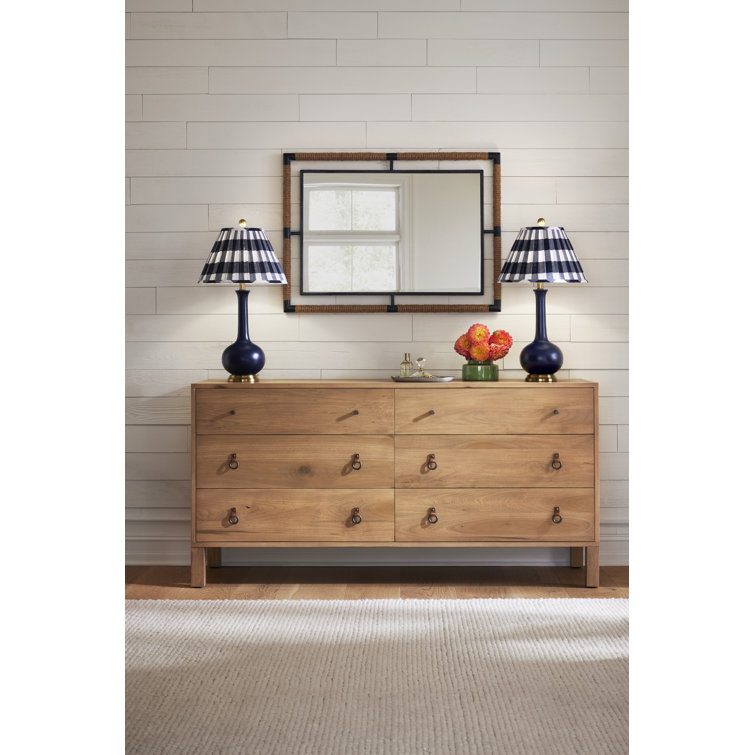 Samara 38'' Black and Natural Iron Wall Mirror