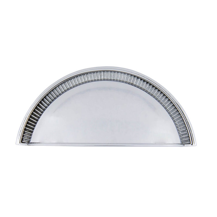 Soleil Bright Chrome Traditional Cup Pull with Mounting Hardware