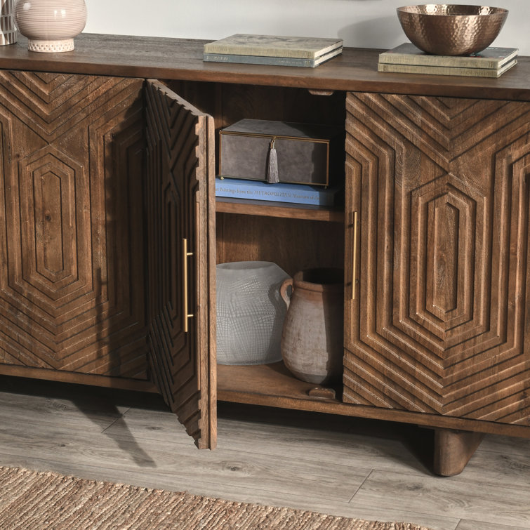 Holmes 78'' Brown Mango Wood Art Deco Sideboard