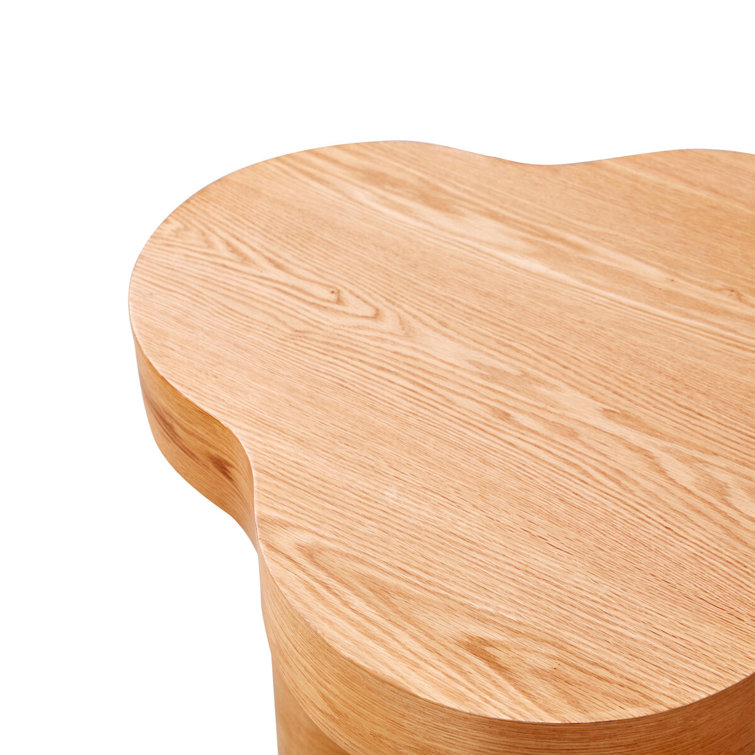 Natural Oak Abstract Shaped Accent Table