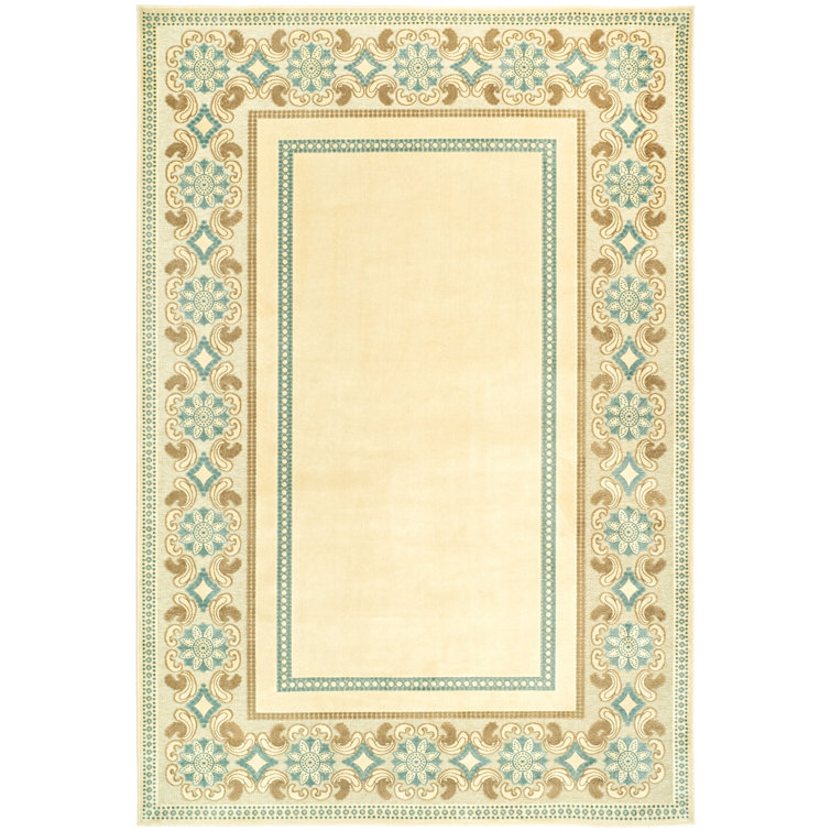 Handmade Blue Floral Viscose 9' x 12' Rug