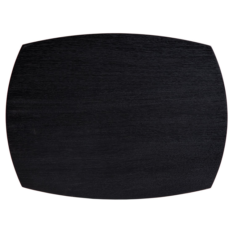Black Mango Wood C-Shaped End Table