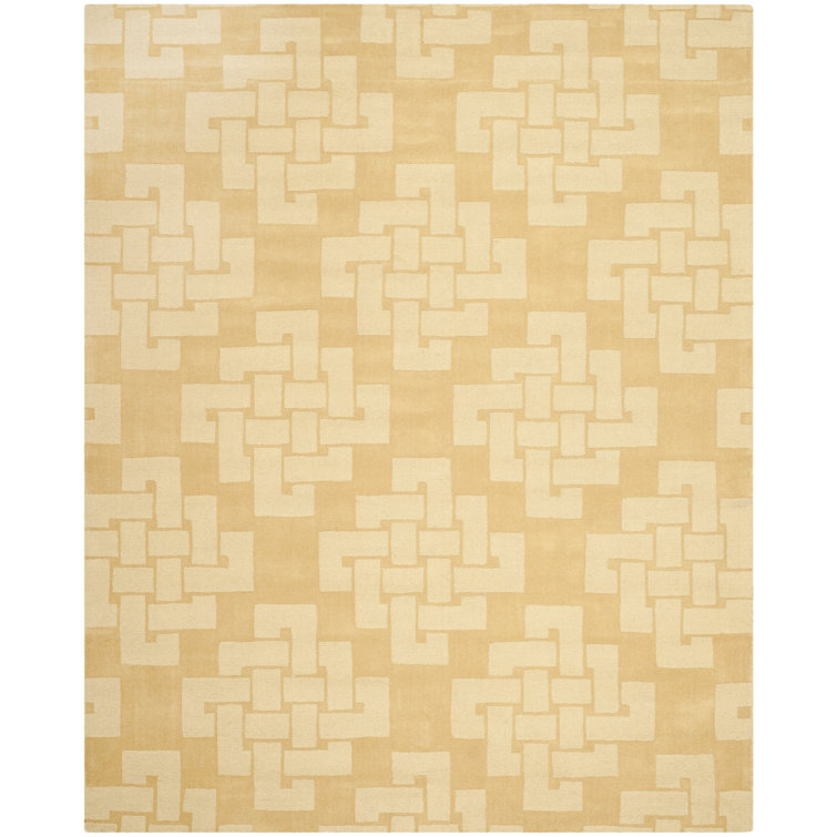 Handmade Tufted Rattan Spot Wool Rug 9' x 12'