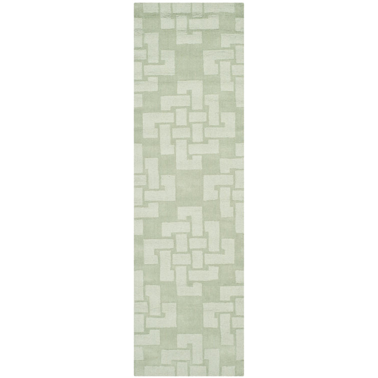 Sea Anemone Tufted Wool 27"x7" Handmade Runner Rug