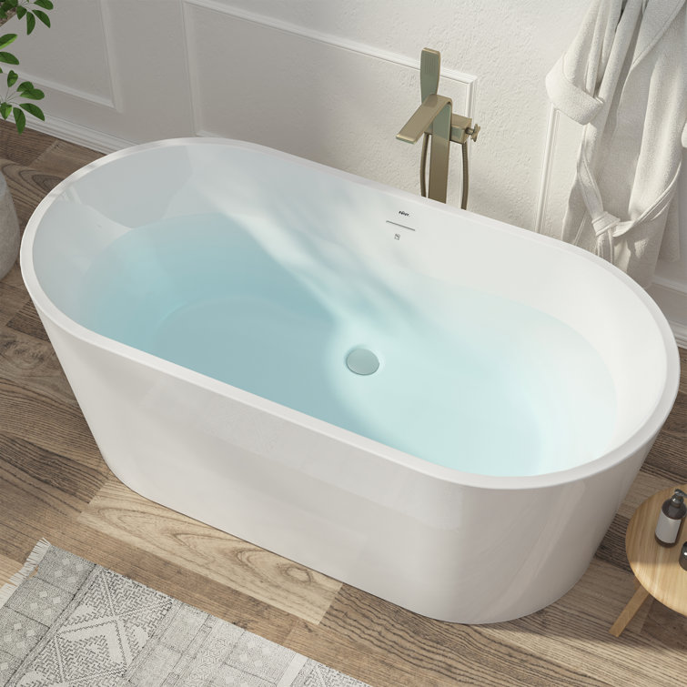 Shangri-La 59'' Glossy White Acrylic Freestanding Bathtub