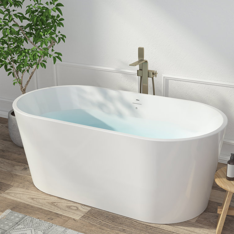 Shangri-La 59'' Glossy White Acrylic Freestanding Bathtub