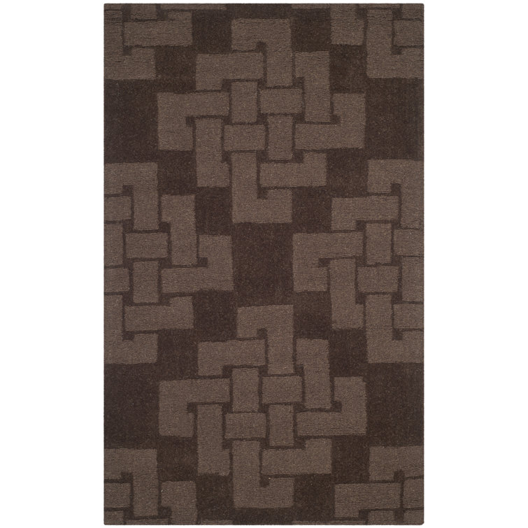 Handcrafted Chocolate Truffle Tufted Wool Rectangular Rug