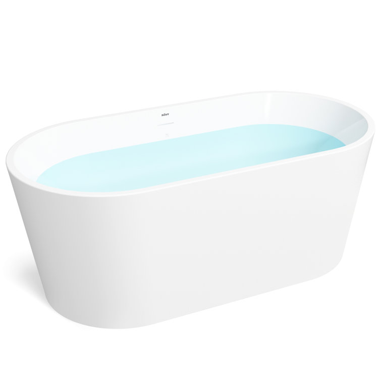 Shangri-La 59'' Glossy White Acrylic Freestanding Bathtub