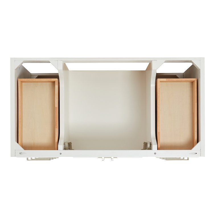 Stafford White Solid Wood 43" Freestanding Bathroom Vanity Cabinet