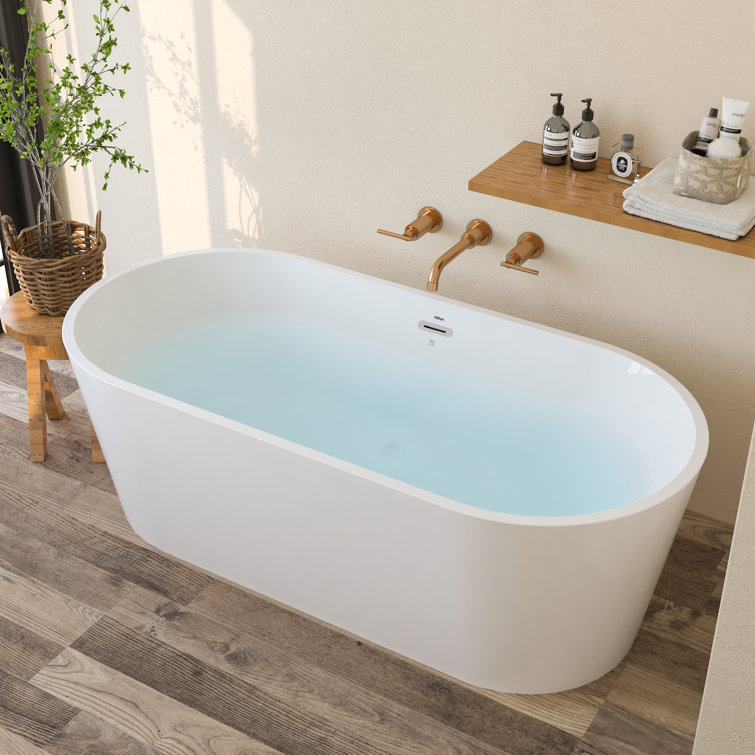 Shangri-La 67" Glossy White Acrylic Freestanding Bathtub