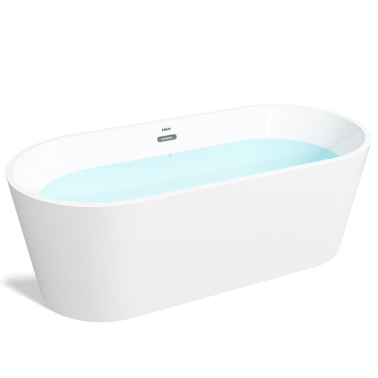 Shangri-La 67" Glossy White Acrylic Freestanding Bathtub