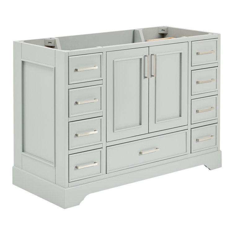 Stafford 48" Gray Hardwood Single Freestanding Vanity Cabinet