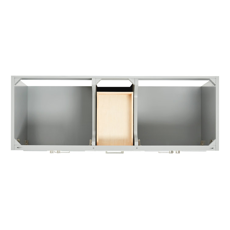 Stafford 61" Light Gray Wood Double Freestanding Vanity Cabinet