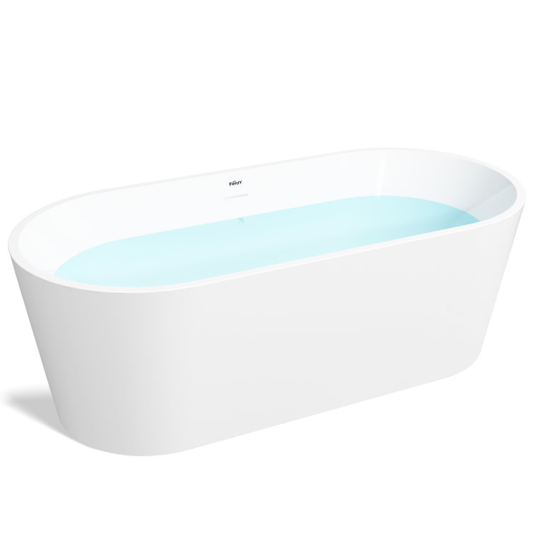 Shangri-La 67'' White Acrylic Freestanding Soaking Bathtub