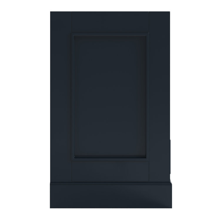 Midnight Blue Double Freestanding Vanity Cabinet with Brass Hardware