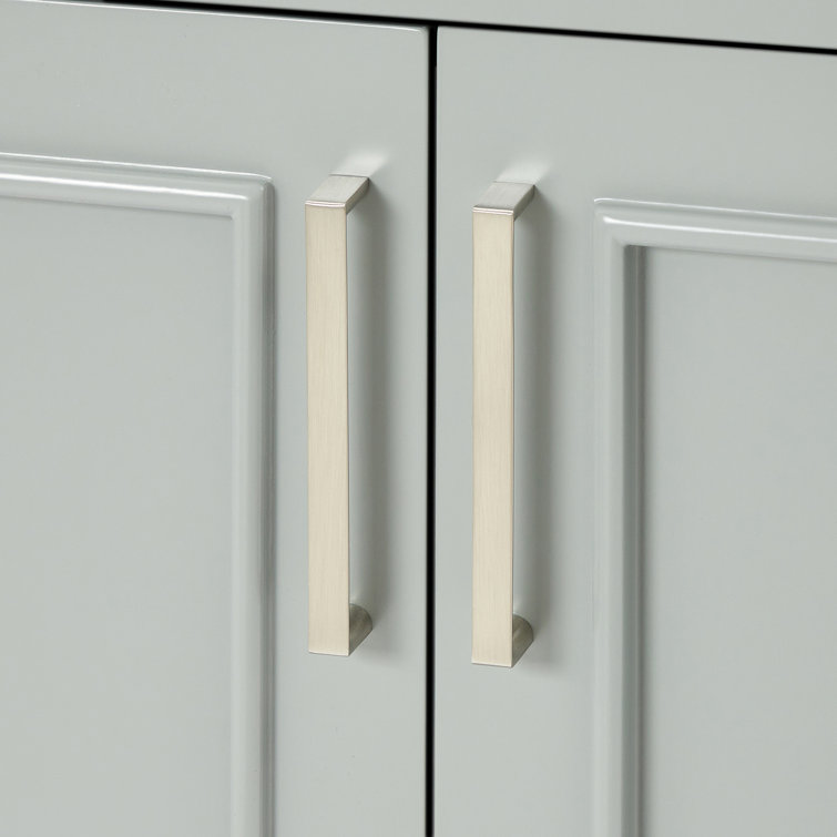 Stafford 73" Grey Double Freestanding Vanity Cabinet with Satin Brass Hardware