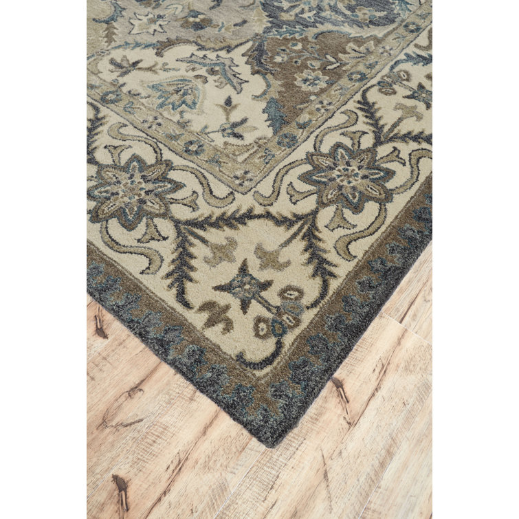 Gray Wool Hand-Tufted Persian Style Area Rug