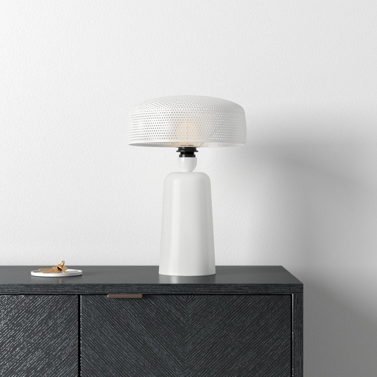 White Iron Dome Shade Modern Table Lamp