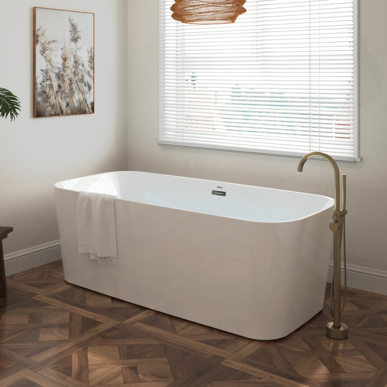 Shangri-La 67" Glossy White Acrylic Freestanding Bathtub