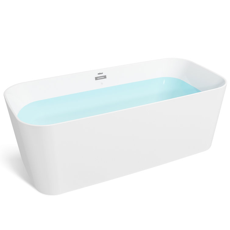 Shangri-La 67" Glossy White Acrylic Freestanding Bathtub