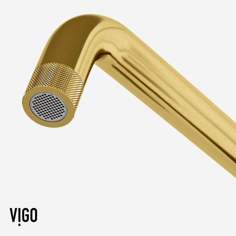 Matte Brushed Gold 12" Bridge Kitchen Faucet with Pull-Out Sprayer