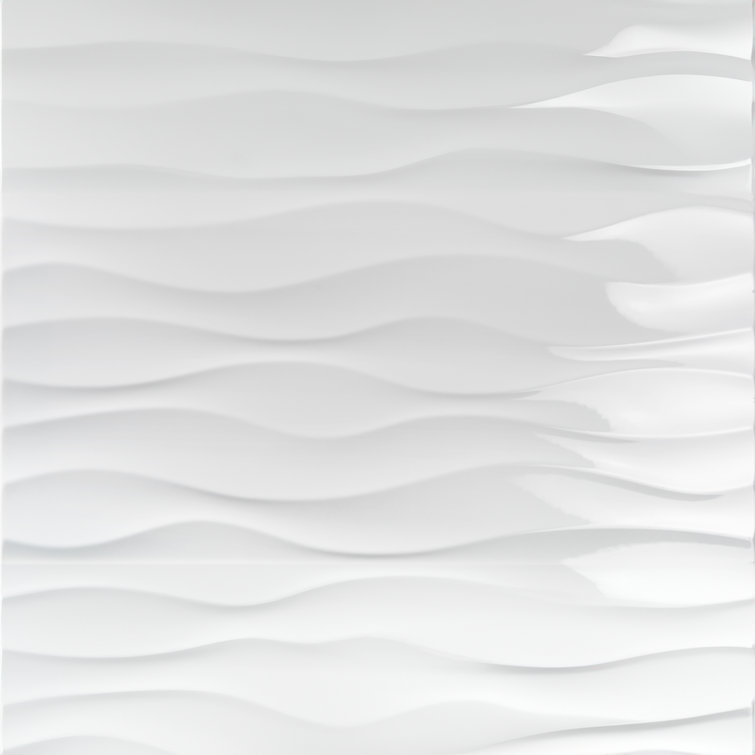 Silom Glossy White 3D Textured Wave Wall Tile