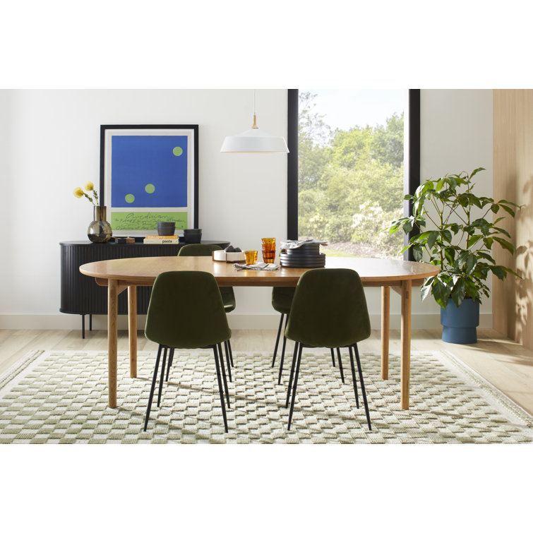 Beige and Olive Green Wool Checkered 10' x 14' Rug