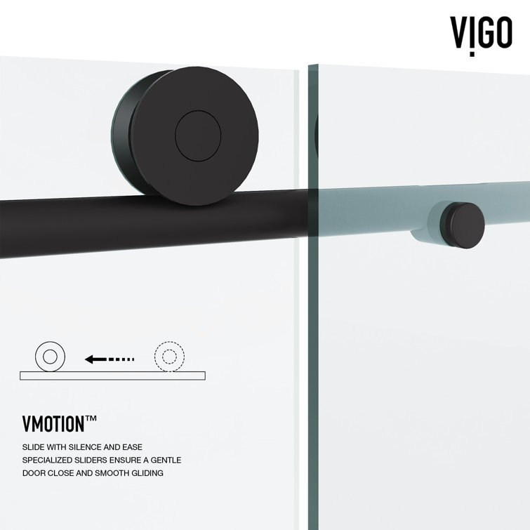 Elan 76" High x 60" Wide Frameless Sliding Shower Door in Matte Black