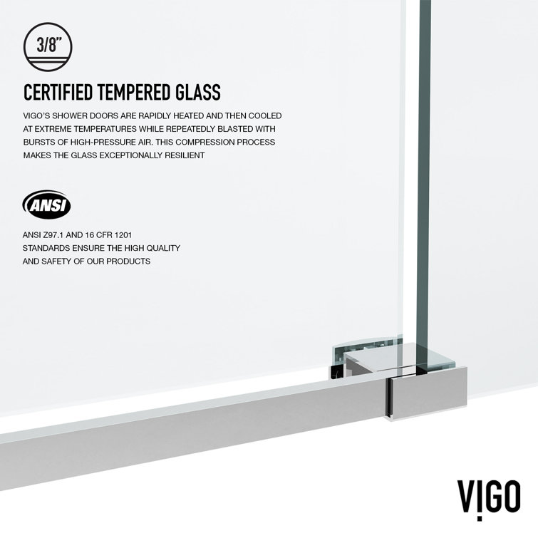 Elan 76" High x 60" Wide Frameless Sliding Shower Door in Chrome