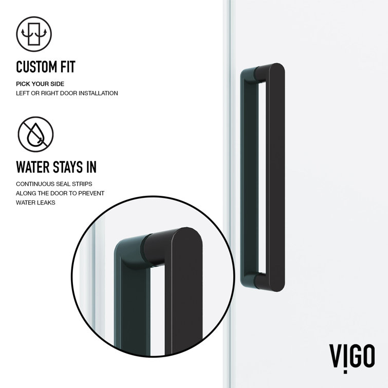 Elan 76" High x 60" Wide Frameless Sliding Shower Door in Matte Black
