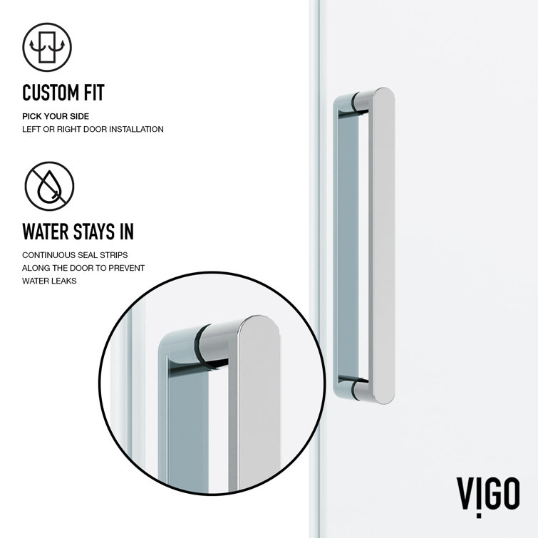 Elan 76" High x 60" Wide Frameless Sliding Shower Door in Chrome