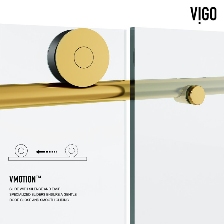 Elan 76" High x 60" Wide Frameless Sliding Shower Door in Matte Brushed Gold