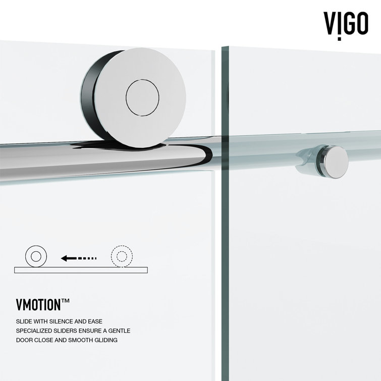 Elan 76" High x 60" Wide Frameless Sliding Shower Door in Chrome