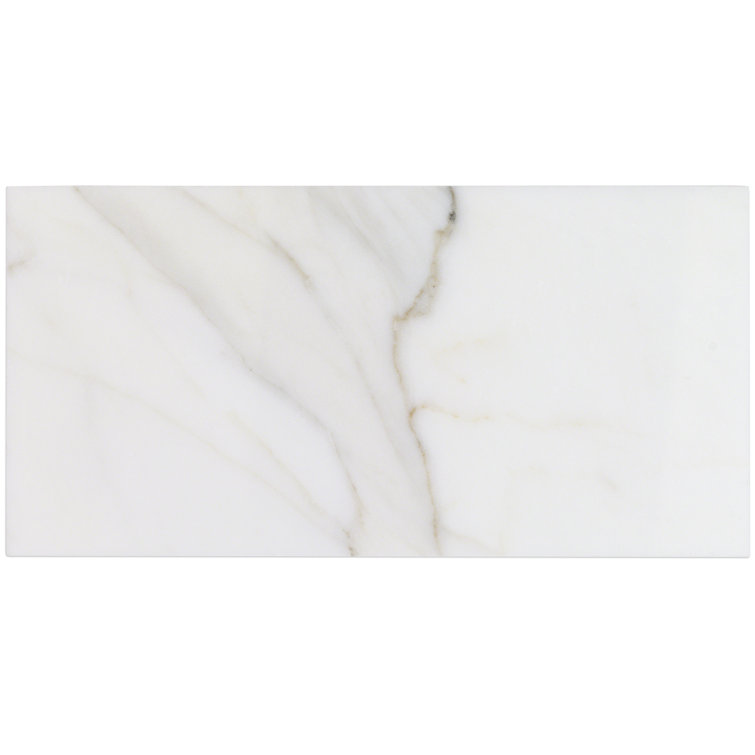 Calacatta 6" x 12" Glossy Marble Look Subway Tile